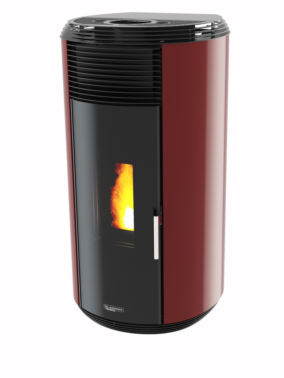 stromloser Pelletofen Jessica Natural 7 kw mit Naturzug - Farbe rot